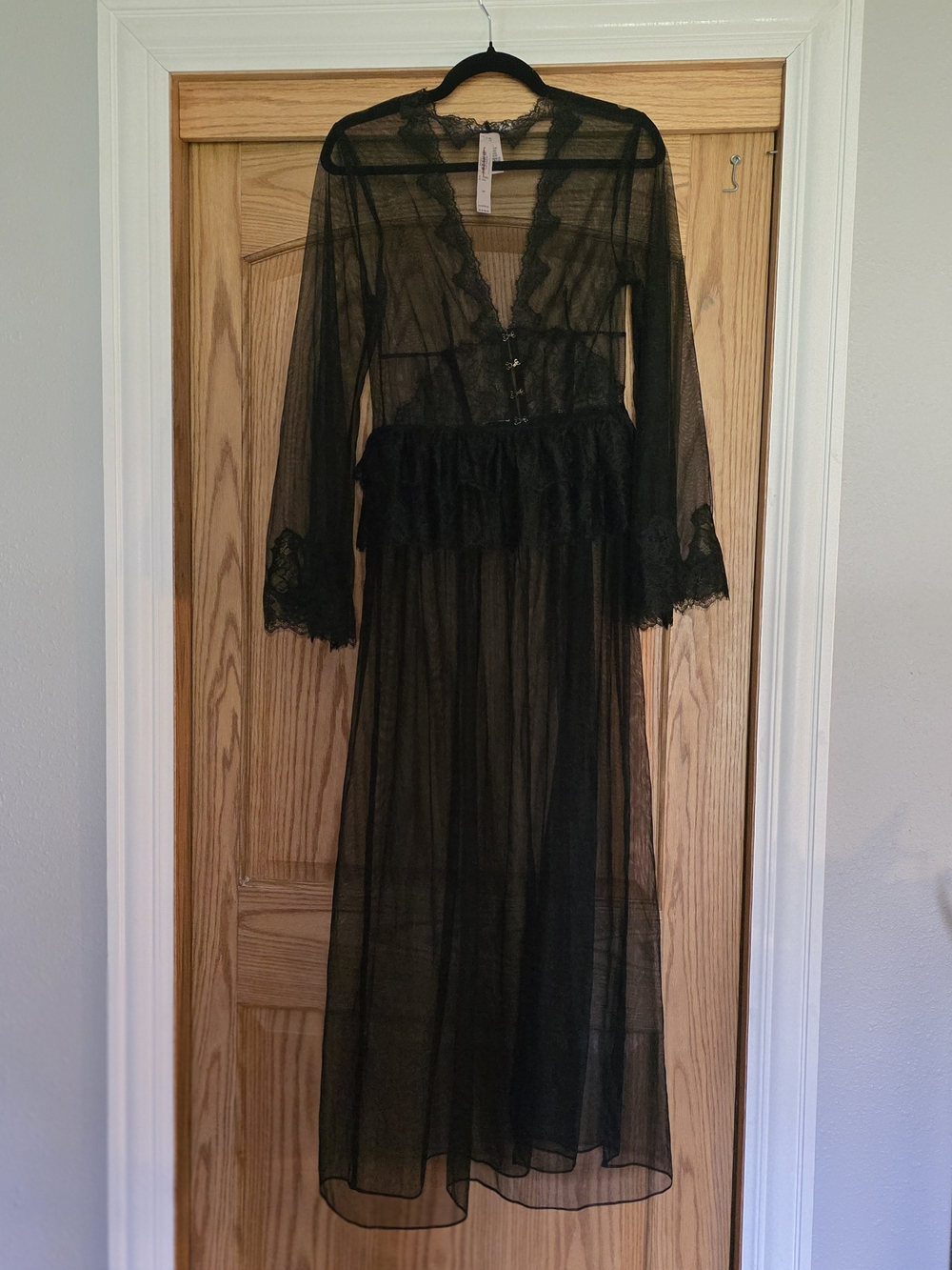 Victoria's Secret Black Lace Lingere Corset Robe with Tag